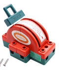 Heavy Duty 32A 0-380V DPDT Knife Disconnect Switch 2 Pole Double Throw Safety Power Disconnect For Industrial Equipment Red And Green Indicator, front view with screws