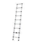 Van Telescoping Ladder With 9 Steps Extends To 8.5 Feet Easy Close System EN 131 Compliant Magnetic Fixation Kit aluminum ladder shown extended