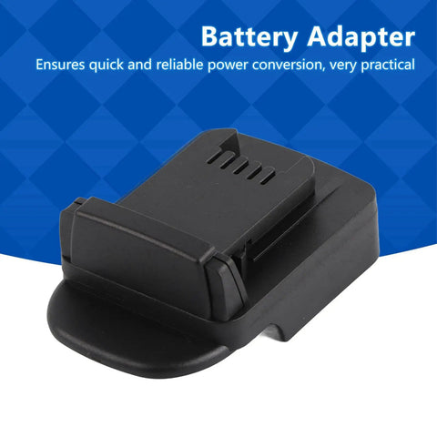 18V Battery To 18V Tool Converter Kit With Switch And 30A Fuse, 12AWG Wire Terminals, black adapter front view