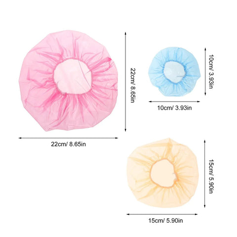 Universal Fire Alarm Covers 96 Pack Elastic Smoke Detector Caps in assorted colors, sizes 22cm, 15cm, and 10cm, designed for job site protection.