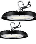 Two 200W UFO LED High Bay Light With 26,000 Lm Output And 5000K Daylight, Wet Location IP65 Warehouse Fixture, 120V, 2 Pack