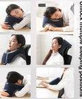 Memory Foam Travel Neck Pillow And Desk Wedge For Napping, Reading, And Office Comfort in various positions