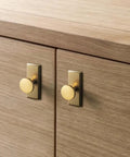 Antique Brass Cabinet Knob With Backplate, 1.1 Inch Diameter, Top Notch Zinc Alloy Hardware, Rust Resistant, Brushed Gold Finish