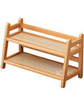 Two Tier Coffee Station Organizer With Bamboo Mug Holder For Countertop Rustic Vintage Mug Rack For Kitchen Farmhouse Style Tea Coffee Cup Display And Storage