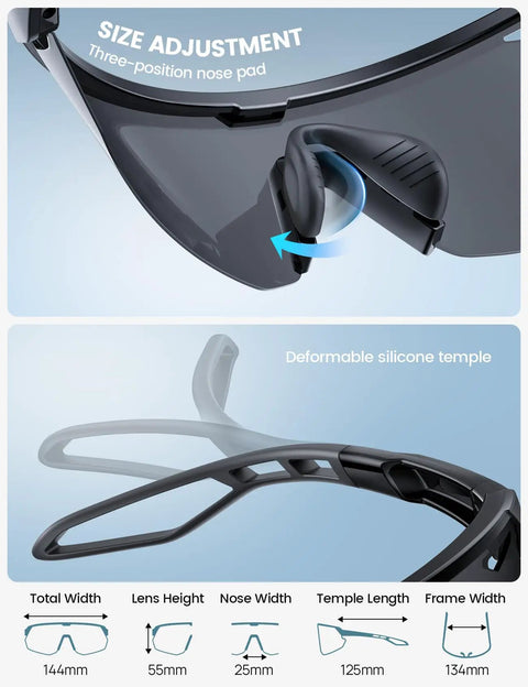 Ultra Lightweight Polarized Sports Shades For Men And Women 24g TAC HD UV400 Protection Adjustable Nose Pads Perfect For Cycling Running Fishing Golf Beach Driving And More, featuring adjustable nose pads and flexible temples.