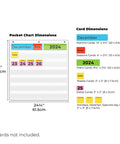 Dimensions of Durable Nylon Classroom Calendar Pocket Chart For 2.75 By 2.75 Cards With 24 Inch Hanging Ideal For Homeschool And School Use