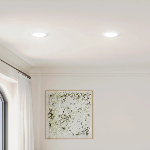 Living room ceiling with two 20 Pack Recessed LED Can Lights With Dimmable IC Rated 12.5W Equal To 100W 950 Lumens With Baffle Trim