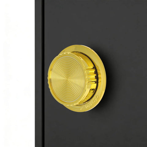 Hemoton Secure Locking Cabinet Knob Handle For Safe Boxes, Round Turn Design With Ergonomic Grip And Easy Install Kit For Home Safe Cylinder Replacement Upgrade, gold