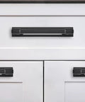 5 Pack 3 Inch Center To Center Black Cabinet Pull Backplates With Base Plate Zinc Matte Black Kitchen Cabinet Handles Installed