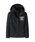 Custom Women’s 3-In-1 Ski Jacket for Outdoor Adventures, Weather-Ready Waterproof and Windproof Snow Coat with Cozy Fleece Lining, Black, Size XL
