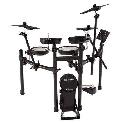 TD-07KV Electronic V-Drums Kit With Dual-Ply Mesh Heads, compact frame showing snare, tom pads, and kick pedal