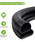 Heavy Duty 14x3 Inner Tube For 14 Inch E Bikes Scooters Mopeds Choppers And Folding Bikes With Bent CR202 Valve Stem Built Tough Forty Percent Thickened For Extra Durability Wide Fit On 14x3 Tires 1 Piece, black butyl rubber tube