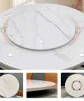 Kickass Lazy Susan Turntable For Dining Tables Featuring Smooth Spinning Motion And Top Tier Marble Look Serving Tray gray marble surface with 360° spin feature.