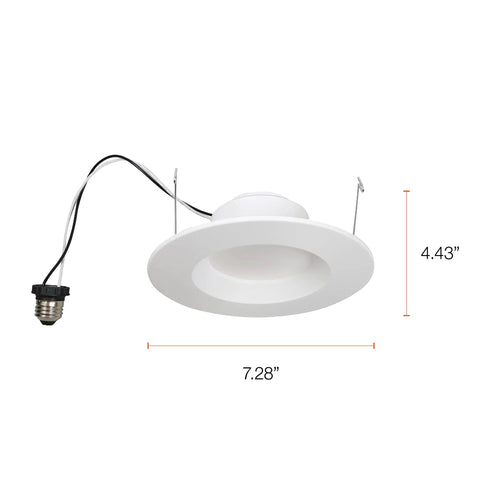 No Sweat 5 Inch And 6 Inch Recessed Led Downlight Retrofit Kit, 9 Watts Outperforms 65 Watt Incandescents, Smooth Dimmable Warm White Glow, 625 Lumens, Big Time Energy Savings For Easy Room Makeovers