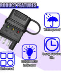 4-Way Flat Trailer Wiring Tester With 4-Pin Double End Male And Female Plugs, Clear Indicator Lights, Durable Design