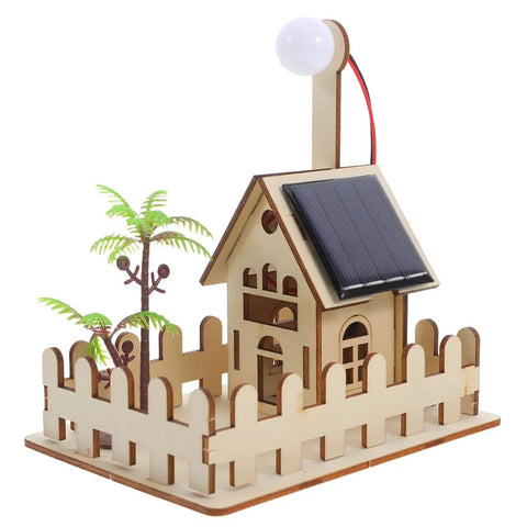 Hands On Solar Garden Light Science Kit For Kids Learn Solar Power And Basic Electronics With Easy Setup And A Fun DIY Physics Experiment Toy For Outdoor Learning And Creative Patio Decoration model with house and solar panel