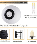 Two Light Modern Matte Black Vanity Lights With White Globe Glass Shades Industrial Farmhouse Wall Lamp details