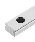 Close-up of Beefy Linear Rail Guide With 550mm Rail And Carriage Block Heavy Duty Precision for Automatic Equipment, corner view.