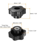 10 Pack M8 Star Knobs With 48mm Heads For Through Hole Brass Inserts Heavy Duty Screw In Clamping Hand Knobs Black For Machinery CNC