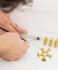 Installation of Hidden Shelf Support Bracket Set With Zinc Alloy Dowel Pin Connectors For Cabinet And Bookcase Installation
