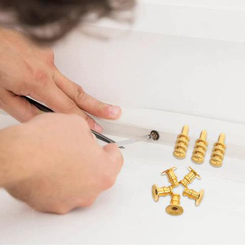 Installation of Hidden Shelf Support Bracket Set With Zinc Alloy Dowel Pin Connectors For Cabinet And Bookcase Installation