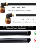 Quarter Inch DOT Air Hose 90 Degree Elbow Fittings Two Pack Quick Connect Fittings PTC PTCR Composite Brass Connector diagram