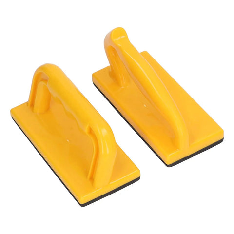 Two Pack Safety Push Block Set with High Visibility No Slip Grip for Woodworking on Table Saws, Jointers, and Routers, yellow.