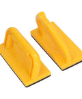 Two Piece Woodworking Push Blocks With Rock Solid Non Slip Grip And Heavy Duty Padded Base For Table Saw Router Table Shop Safety Jig Pro Grade Shop Rat Kit, yellow push blocks set.