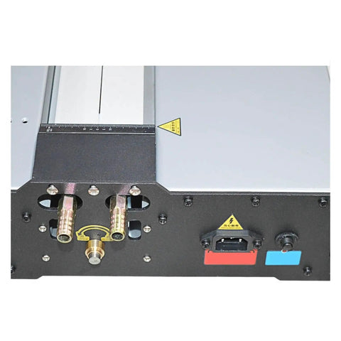 Pro Grade Acrylic Plastic Sheet Bender Machine With Infrared Heating Circulating Water Cooling Adjustable Temperature Aluminum Frame Wca 700 back view showing heat controls and water cooling ports.