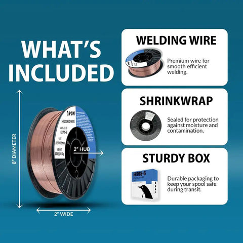 Solid ER70S-6 MIG Welding Wire.023 Inch 10 Pound Spool for All Position Gas Welding with Low Splatter, High Deoxidizers