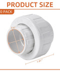 Twenty Pack Three Quarter Inch PVC Union Fittings Socket To Socket Slip Union Connector For Schedule 40 PVC Pipe With EPDM O Ring Adapter Plug And Play Easy Two Pipe Connection product size 3/4 inch
