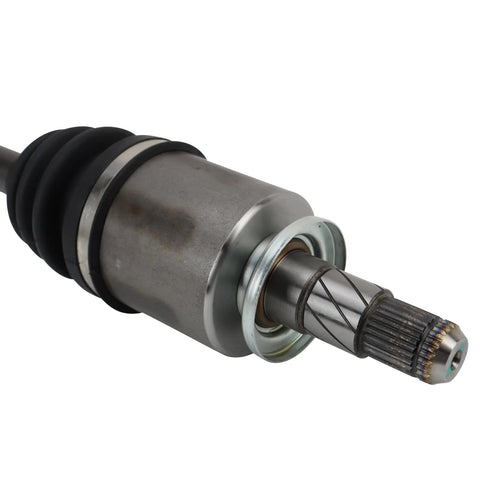 Close-up of Beefed Up Rear CV Axle And Wheel Hub Bearing Assembly Kit Compatible With Subaru, showing metal axle end