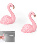 Totally Vibes Super Sweet Pink Flamingo Ceramic Toilet Bolt Covers Sets Off That Nice Vibe In Any Bathroom Super Easy Install Waterproof Flange Caps For A Fast Home Glow Up Two Pack, showcasing pink flamingo designs.