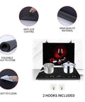 Extra Thick Stove Top Cover For Electric Stoves, Natural Rubber Glass Top Protector shown with anti-slip, foldable features