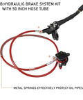 Hydraulic Brake System Kit With 50 Inch Hose For Baja Doodle Bug DB30R Mini Bike, showing caliper and master cylinder