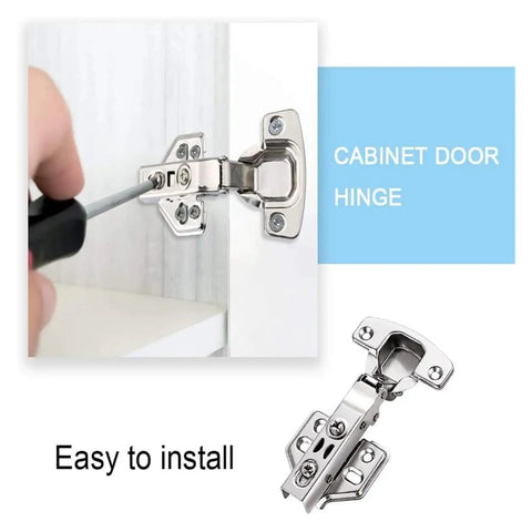 Stainless Steel Cabinet Door Hinges With Hydraulic Damper Soft Close Quiet Wardrobe Concealed With Screws Half Overlay installation