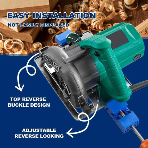 Slick Adjustable Cutting Machine Base Guide With Dead On Circular Saw Milling Positioning Clamp, featuring top reverse buckle design and adjustable reverse locking.