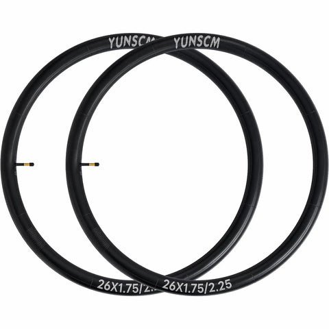 Beefed Up Heavy Duty 26 Inch Bike Inner Tubes 26 By 1.75 To 2.25 45 57 559 With AV48mm Schrader Valve 2 Pack Premium Butyl Rubber