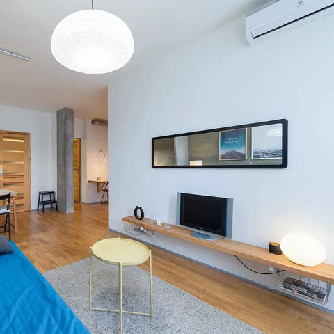 Modern living room lit by Super Bright Daylight 5000K A21 LED Bulbs 2500 Lumens E26 Base Non Dimmable 23W Energy Saving