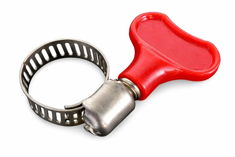 Stainless Steel Hose Clamps Set With Adjustable Key Style Band Five Sixteenth Inch Wide Fits Hoses From Seven Sixteenth Inch To Three Quarter Inch Diameter Eleven To Nineteen Millimeter Easy Turn Plastic Thumb Screw Pack Of Five