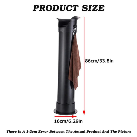 Pro Level Espresso Knock Box Floor Standing Coffee Grounds Bucket Vertical Detachable Pail with towel 86cm height and 16cm width.
