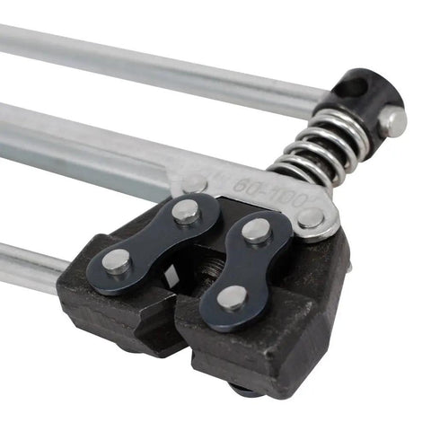Close-up view of Beast Heavy Duty 60 To 100 Roller Chain Breaker Cutter Tool with durable steel construction for motorcycles and ATVs.
