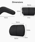Dimensions of Slick Comfort Memory Foam Car Headrest Neck Pillow For Tesla Cybertruck 2024 To 2026, 11x10.2x3.5 inches.
