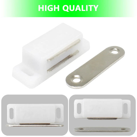 12 Pack Plastic Cabinet Magnetic Heavy Duty Door Catches With Screws For Kitchen Bathroom Cupboard Wardrobe Closet Doors Drawers Latch