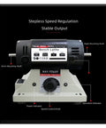 Hardcore 800W Bench Grinder Featuring Stepless Speed Adjustment And Flexible Shaft Grip For Woodturning Jade Engraving And Smooth Polishing Workflows with speed control knob and mounting shafts.