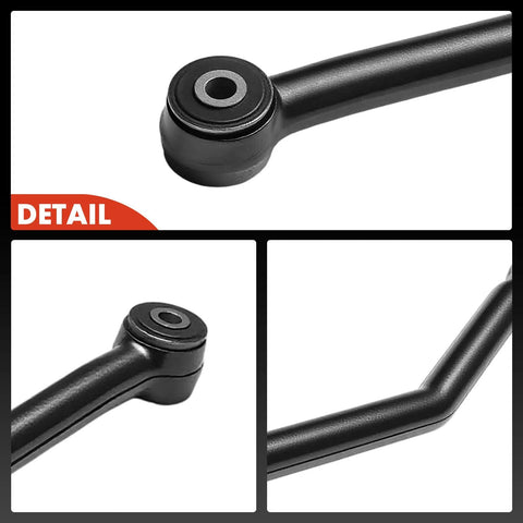 Rear Suspension Track Bar Panhard Bar For Jeep TJ Wrangler 1997 2006 Left Hand Drive Replacement Steel Construction Heavy Duty Off Road Ready Performance Fit Upgrade Fits Rear Side Mount close-up of black steel bushing end