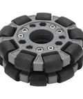 100mm double omni-directional plastic wheel hub for racing robot, gray with black rollers