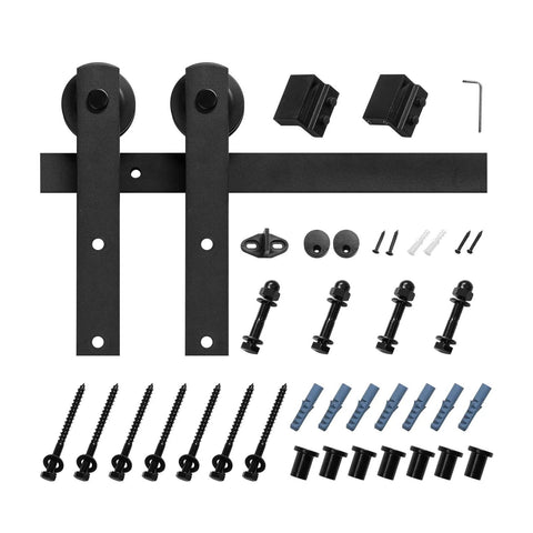 10 Foot Sliding Barn Door Hardware Kit For 60 Inch Wide Doors, 330 Lbs Capacity, 1 To 1.75 Inch Thick, Beefy Carbon Steel Track With I Shape Rollers