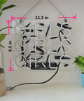 Girls Neon Sign Pink Real Glass Neon Light Wall Decor Lit Up Sign For Bedroom Halloween And Christmas Decor Custom Neon Words For Wall Modern Home Accent, 11.5x9.5 in, on shelf with plants