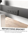 Heavy Duty Track Connecting Plates Set for Barn Doors and Indoor Sliding Doors, Carbon Steel Flat Mending Repair Plates in use.